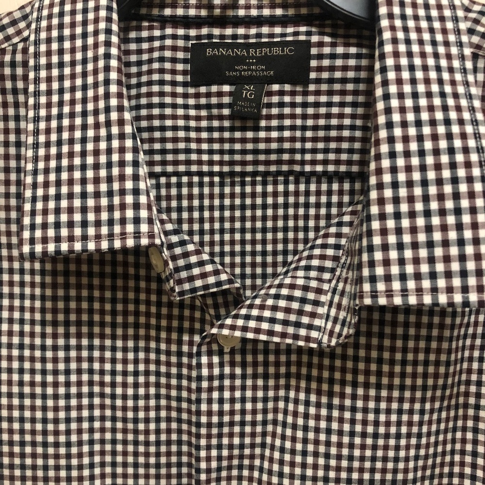 Banana Republic men’s XL shirt check cotton long sleeve button front